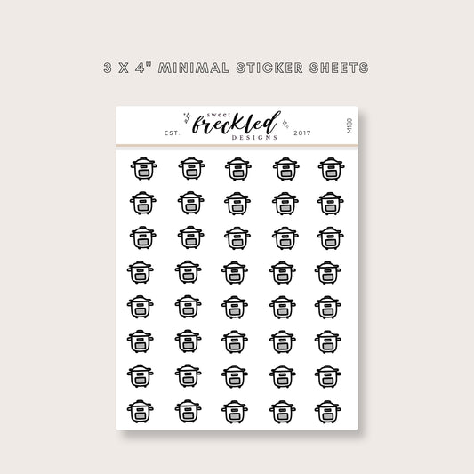 Minimalistic Mini Instapot Crockpot Slow Cooker Cooking Stickers