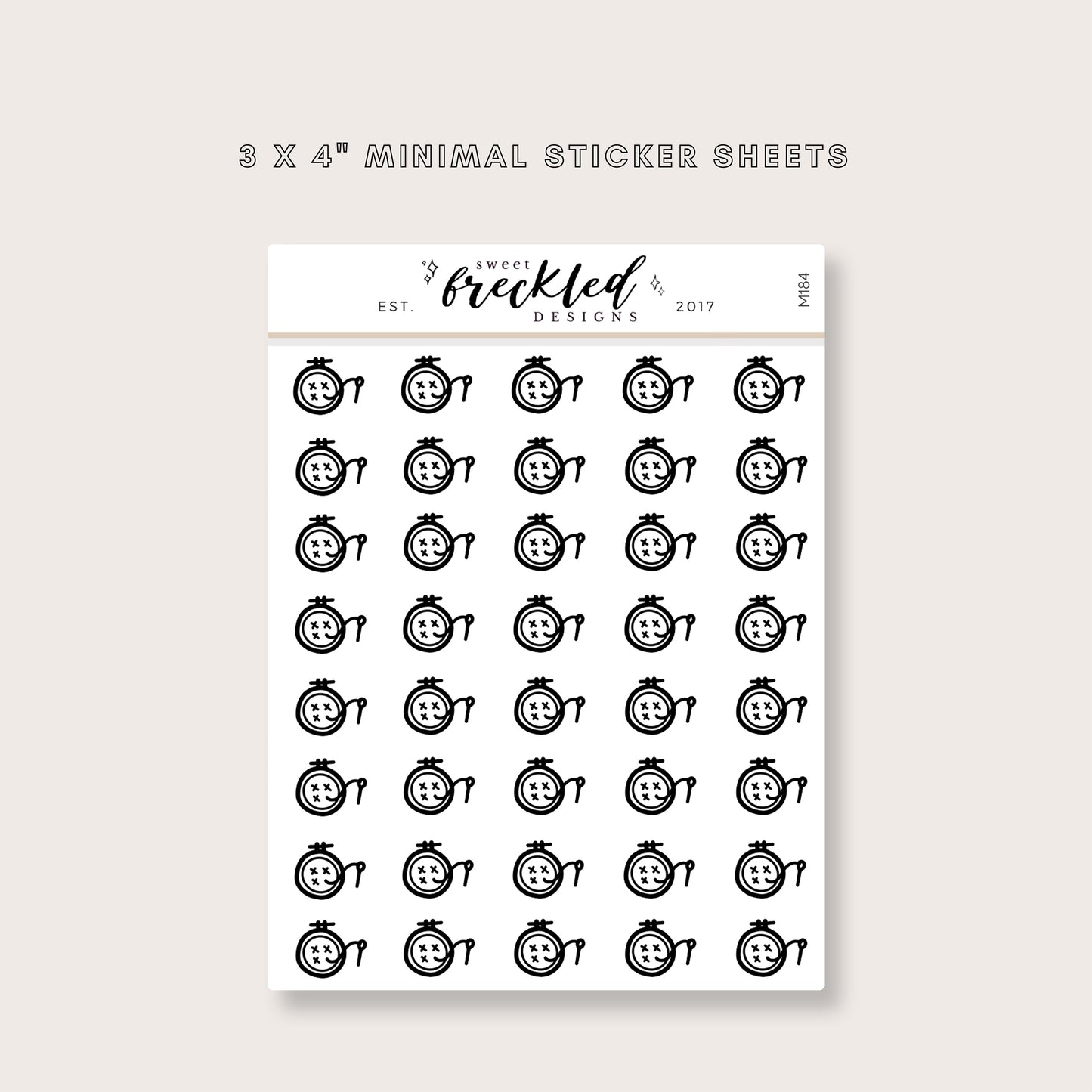 Minimalistic Mini Cross Stitch Stickers