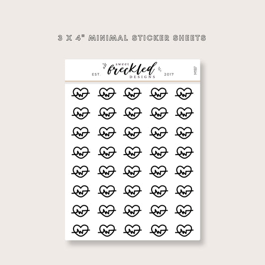 Minimalistic Mini Nurse Heart Medical Stickers