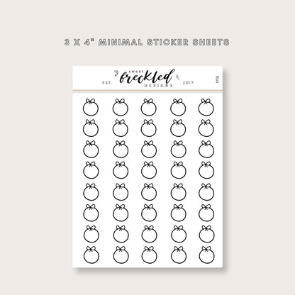 Minimalistic Mini Bow Circle Stickers (2 Colors Available)