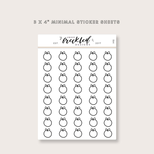 Minimalistic Mini Bow Circle Stickers (2 Colors Available)