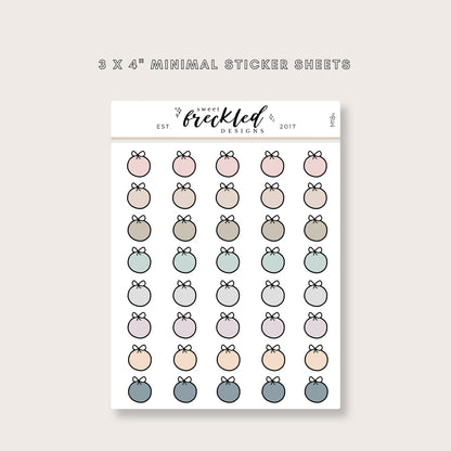 Minimalistic Mini Bow Circle Stickers (2 Colors Available)