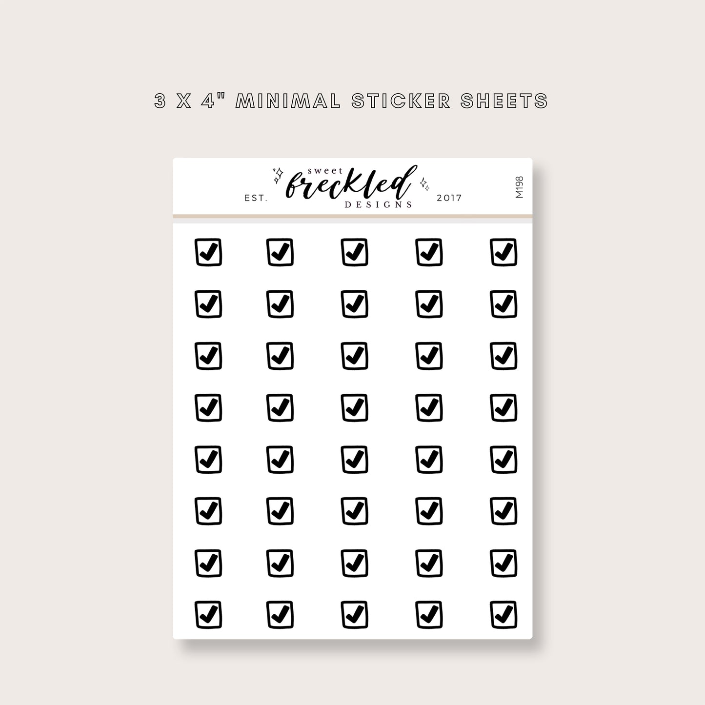 Minimalistic Mini Check Mark Box To Do Stickers