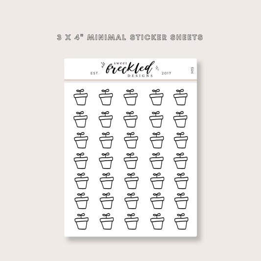 Minimalistic Mini Potted Plant Stickers