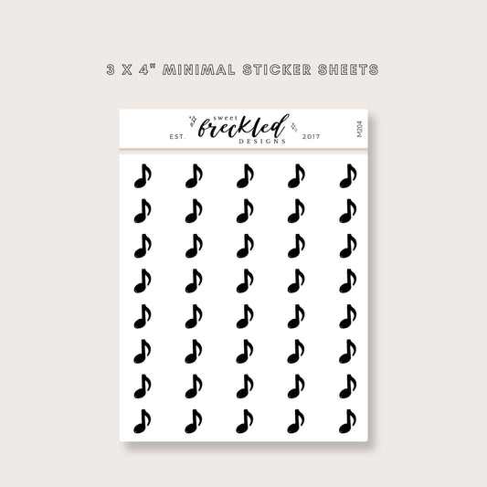 Minimalistic Mini Music Note Stickers