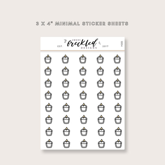 Minimalistic Mini Tealight Candle Relax Stickers