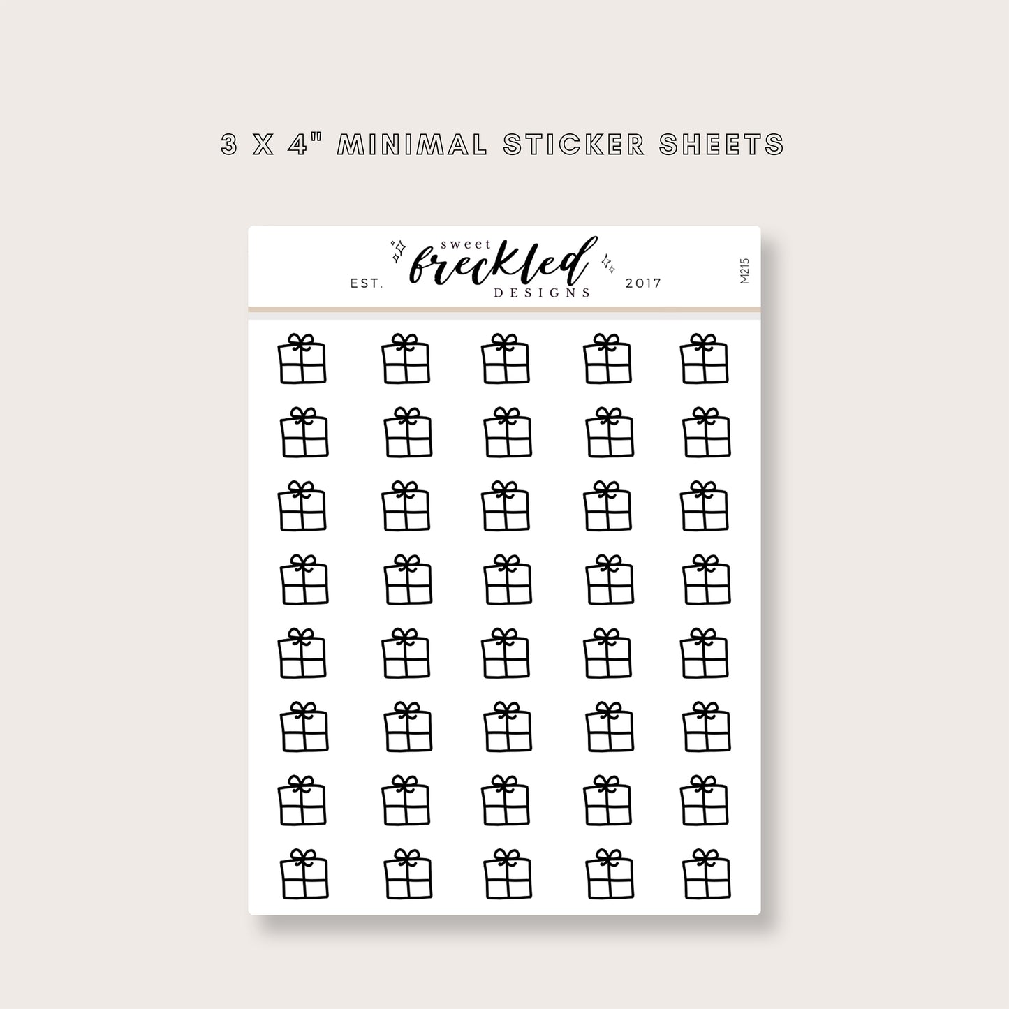 Minimalistic Mini Present Gift Stickers