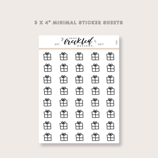 Minimalistic Mini Present Gift Stickers