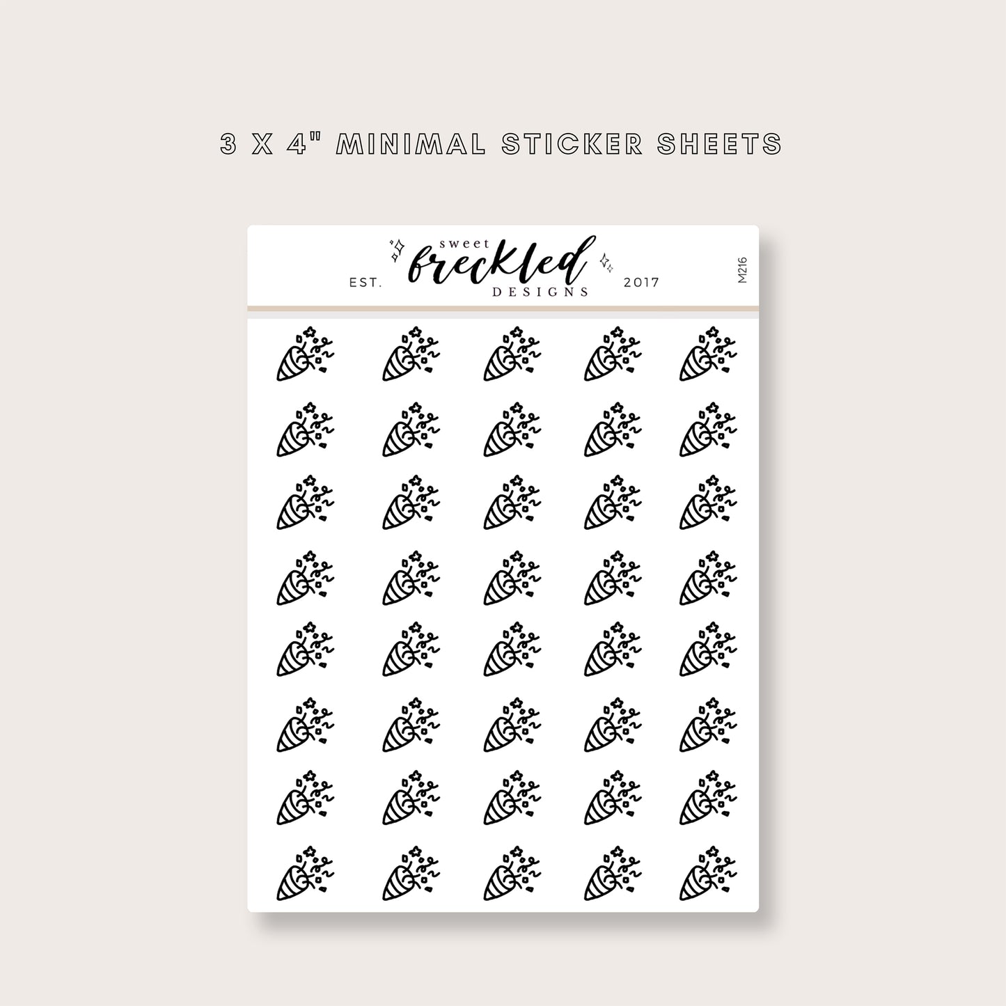 Minimalistic Mini Confetti Party Celebration Stickers