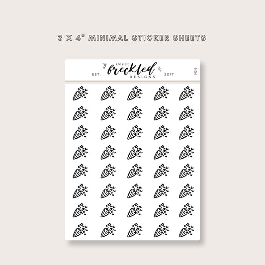 Minimalistic Mini Confetti Party Celebration Stickers