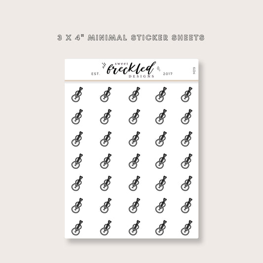 Minimalistic Mini Music Acoustic Guitar Stickers