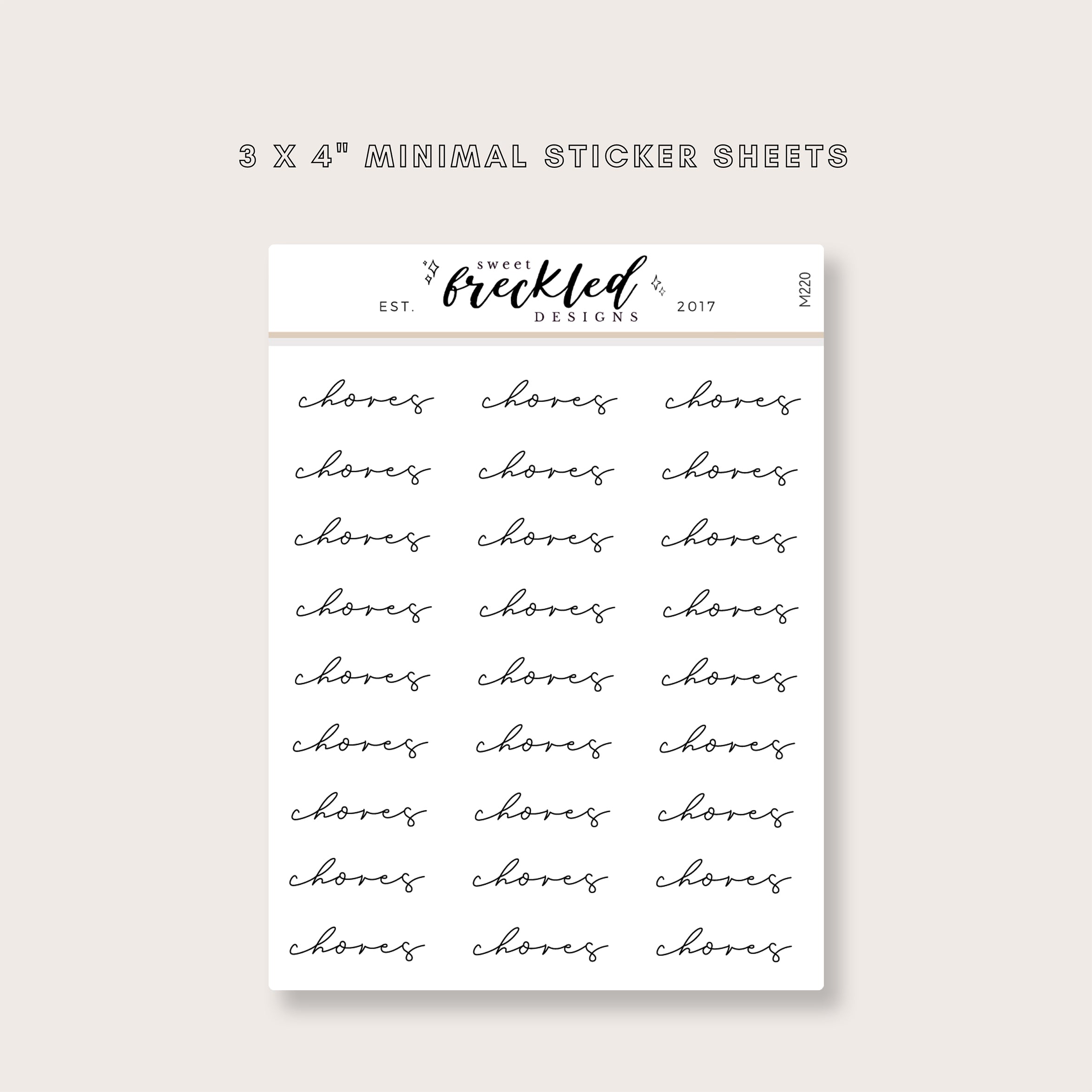 Chores Lettering Minimalistic Script