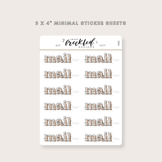 Minimal Bold "Mail" Text Stickers