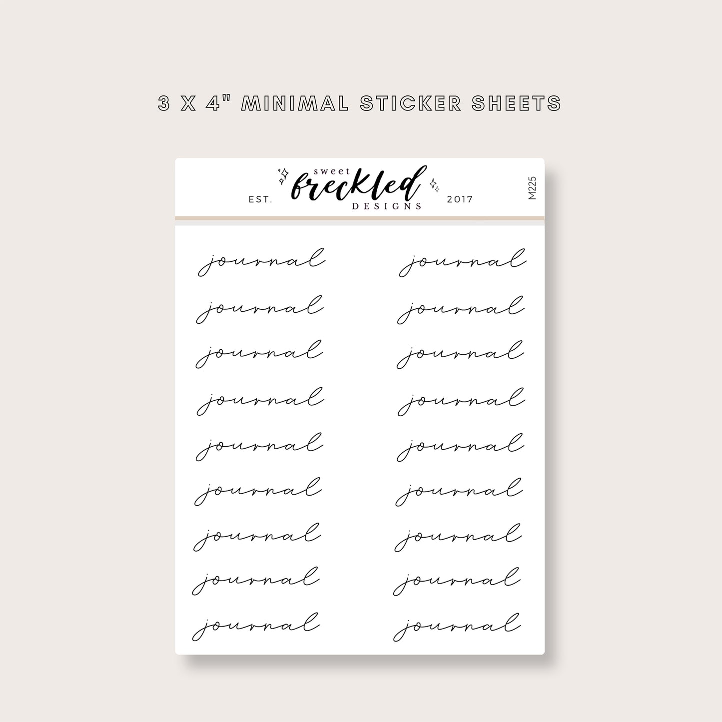 Minimalistic Script "Journal" Stickers