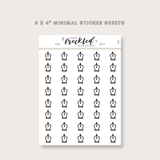 Minimalistic Mini Fountain Pen Nib Stickers