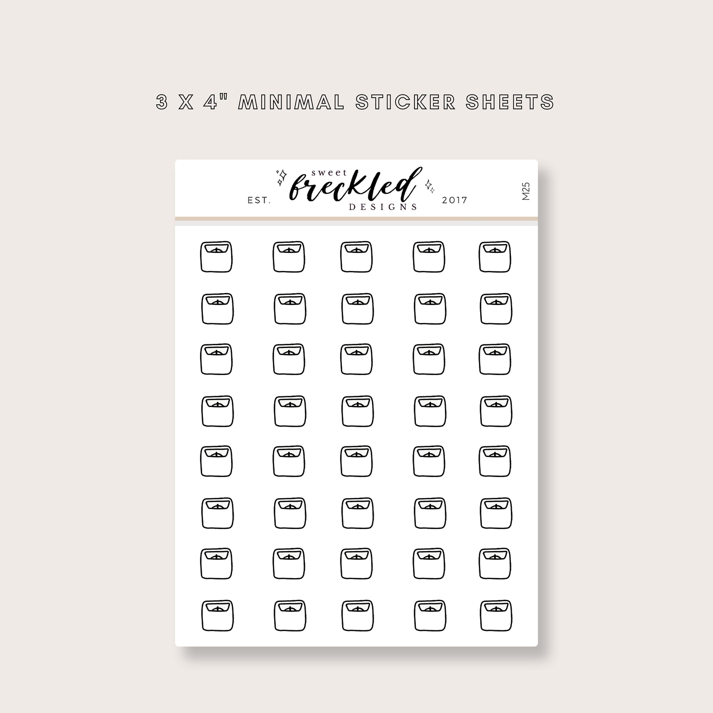 Sticker Scal Minimalistic Mini Weight Scale Stickers – Soft Paper Studio