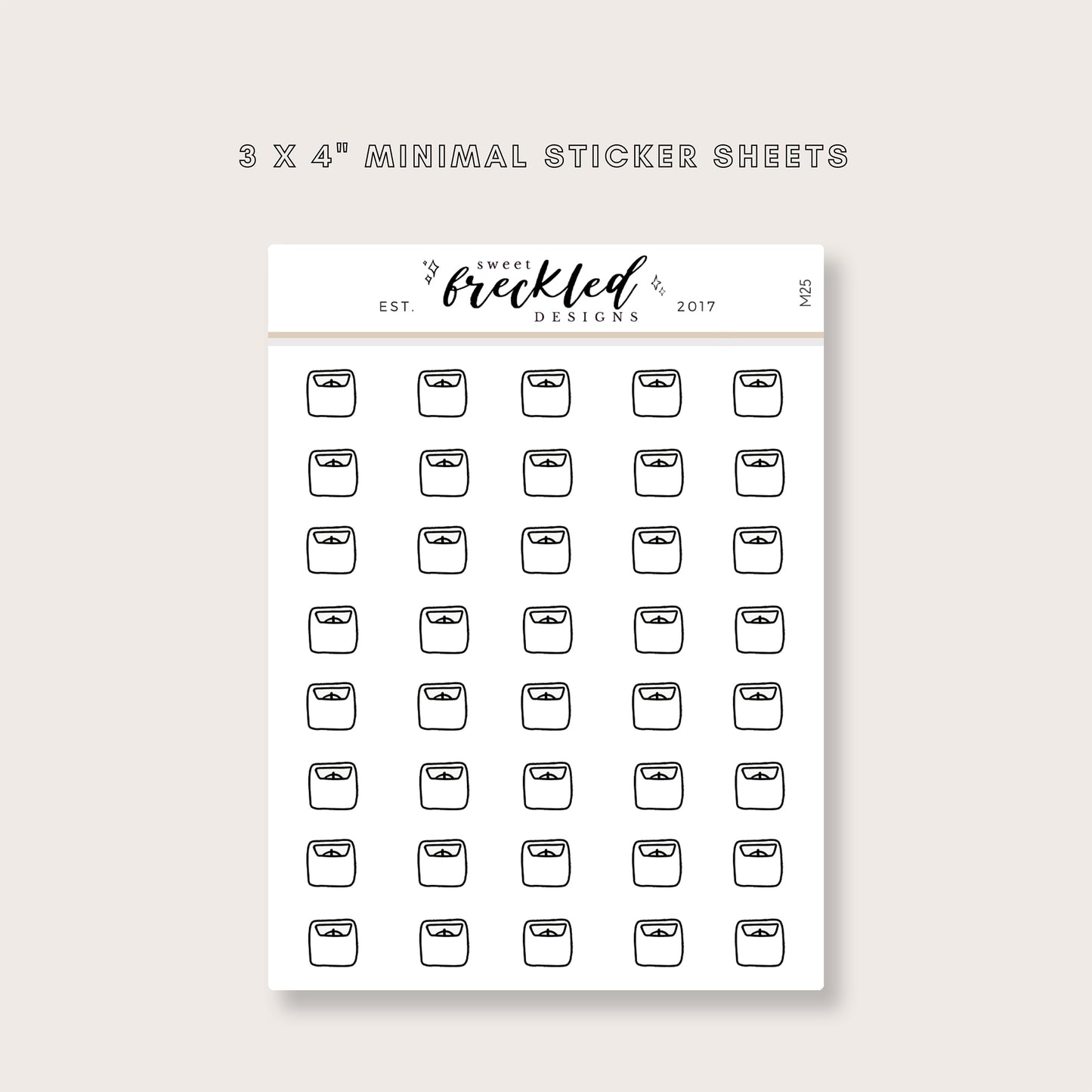 Minimalistic Mini Weight Scale Stickers