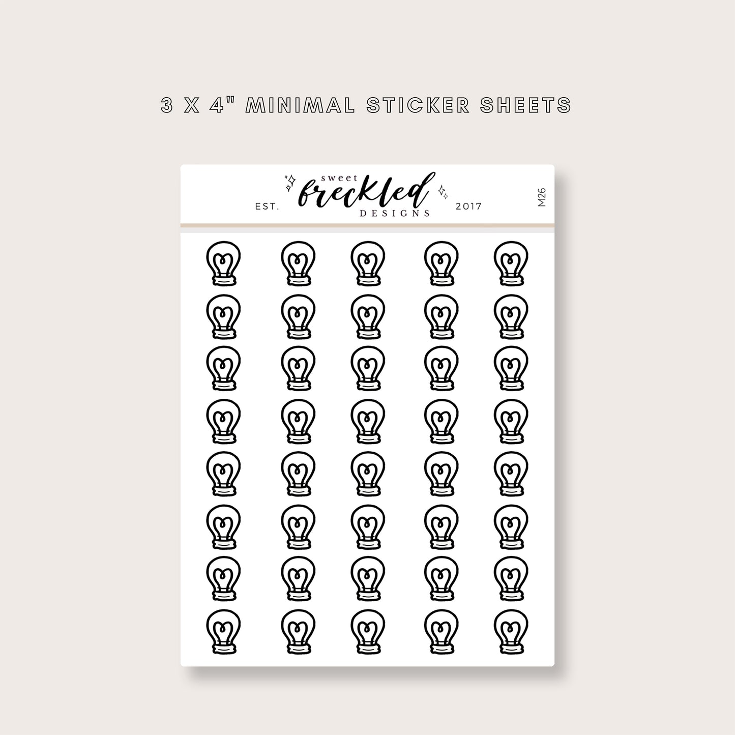 Minimalistic Mini Light Bulb Ideas Stickers