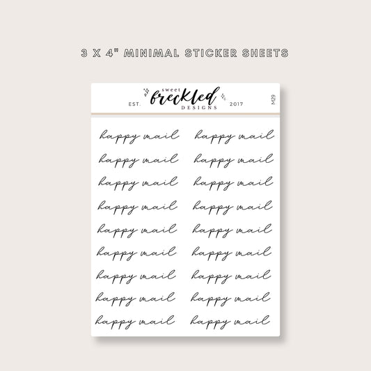 Minimalistic Script "Happy Mail" Stickers