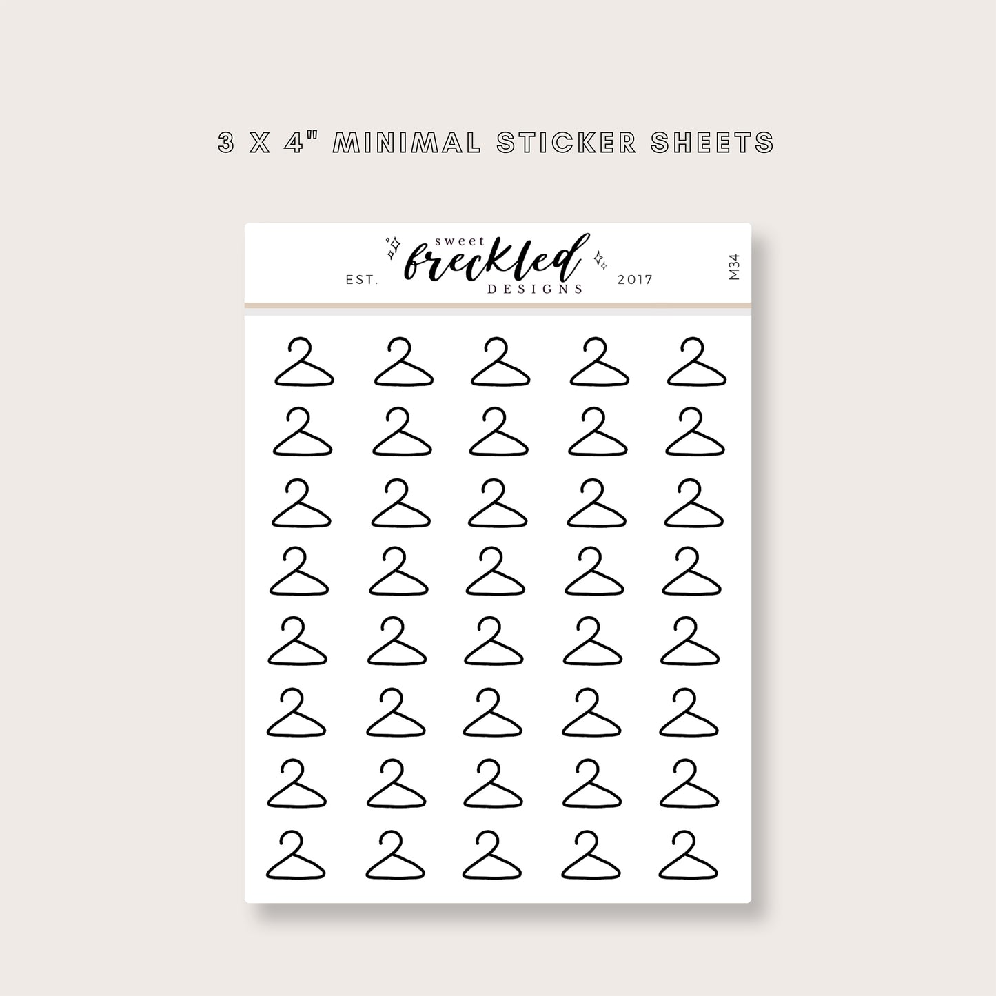 Minimalistic Mini Laundry Clothes Hanger Stickers