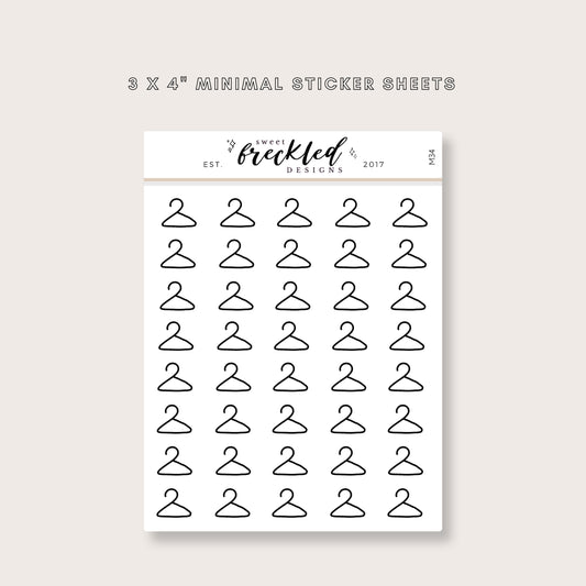 Minimalistic Mini Laundry Clothes Hanger Stickers