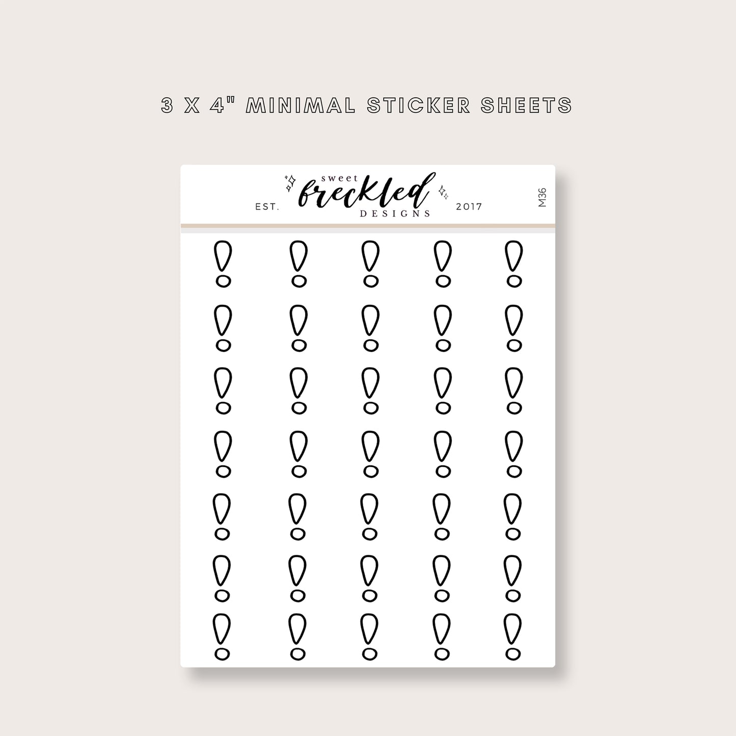 Minimalistic Mini Exclamation Mark Important Stickers (3 Colors Available)