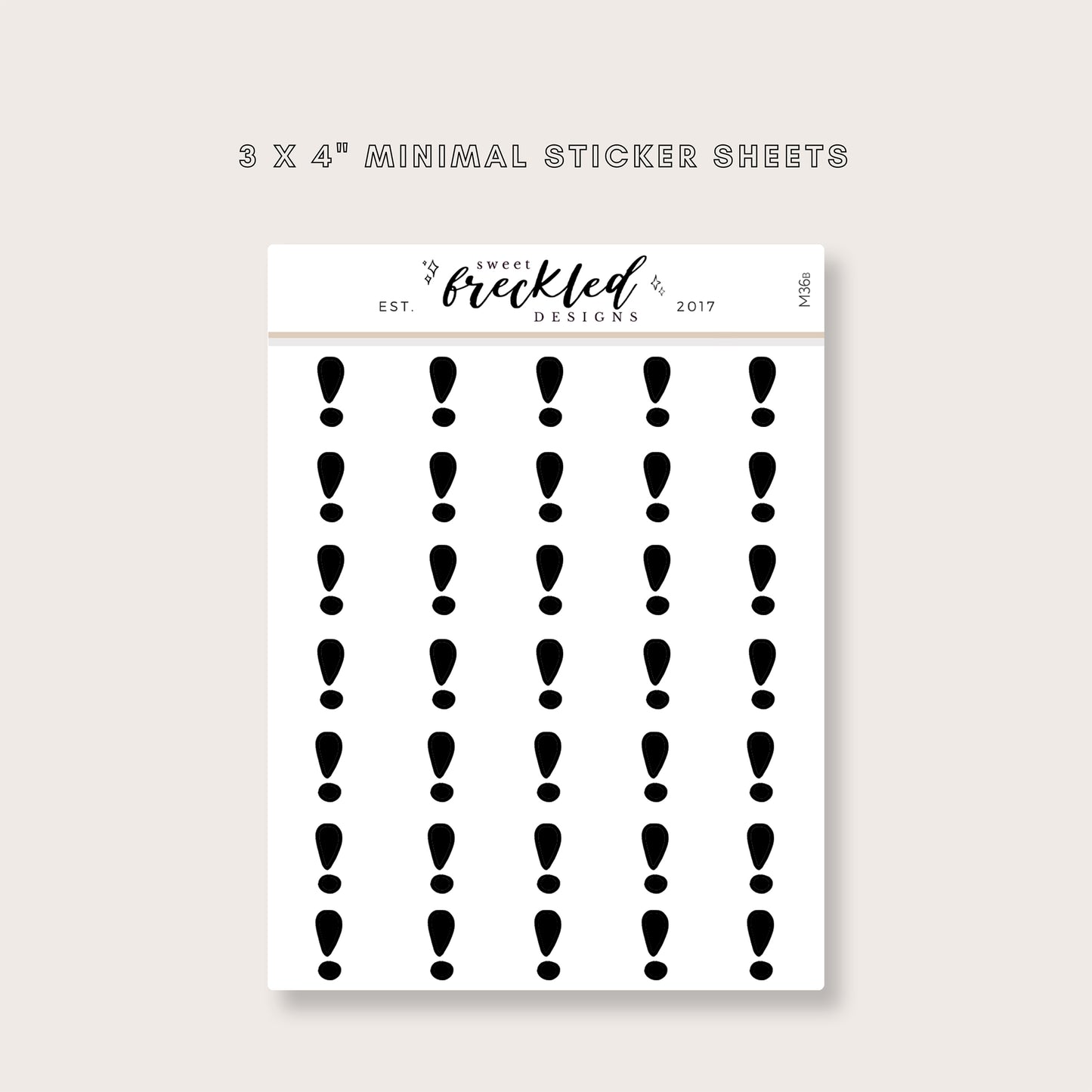 Minimalistic Mini Exclamation Mark Important Stickers (3 Colors Available)