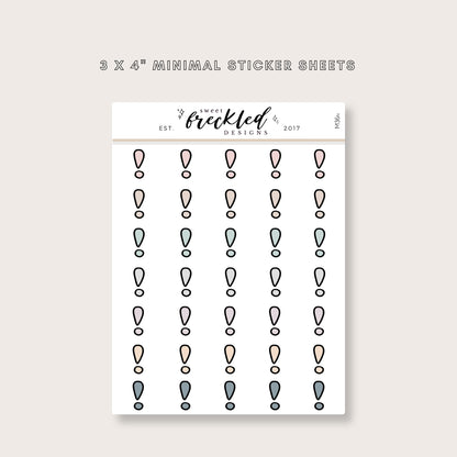 Minimalistic Mini Exclamation Mark Important Stickers (3 Colors Available)