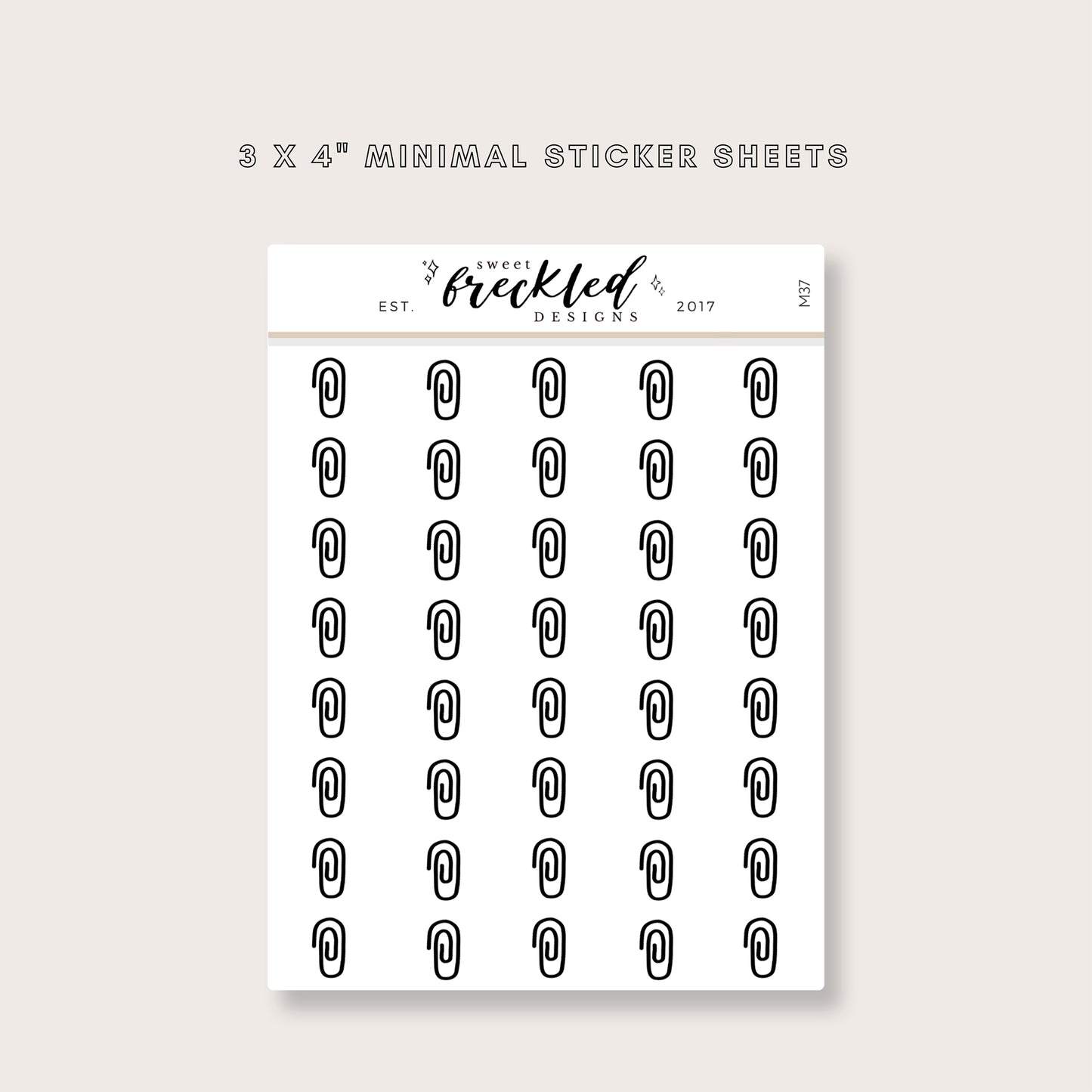 Minimalistic Mini Paper Clip Stickers