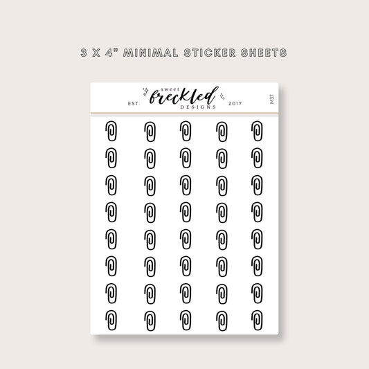 Minimalistic Mini Paper Clip Stickers