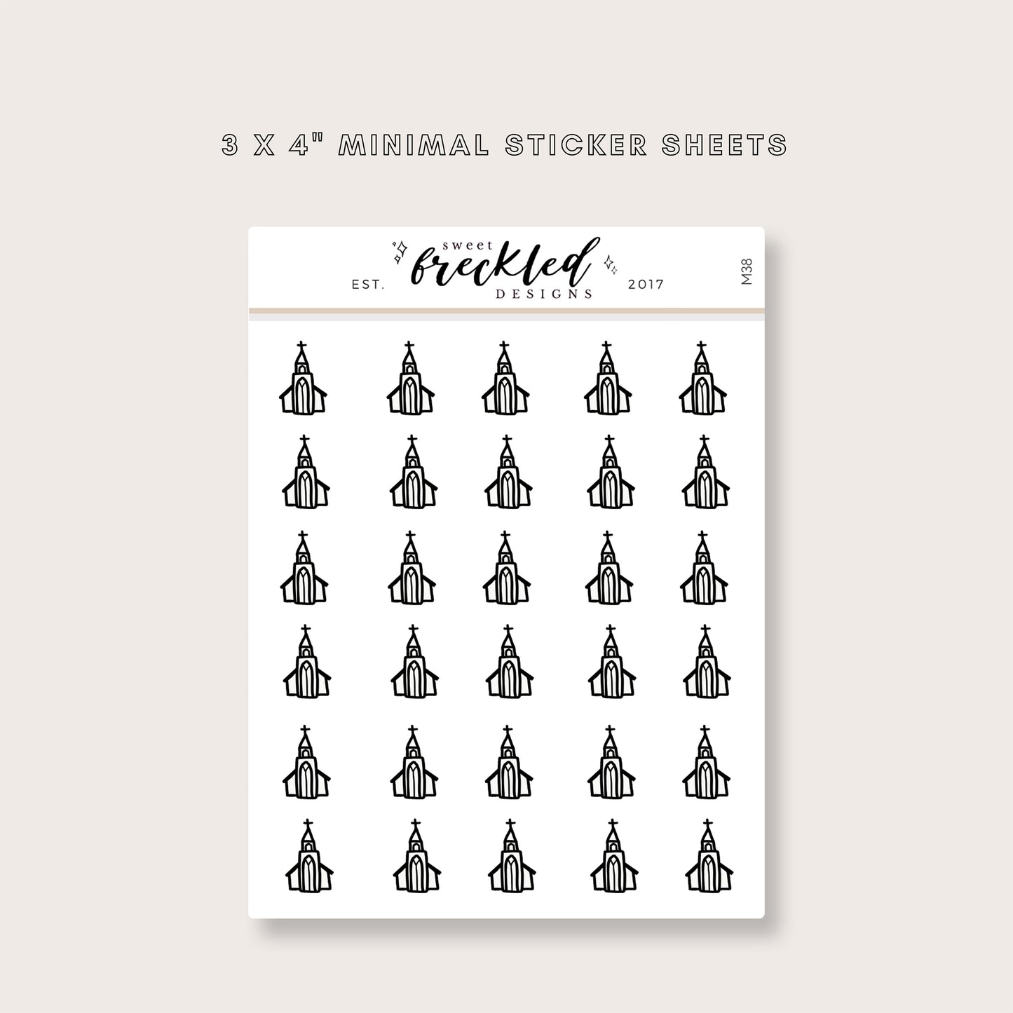 Minimalistic Mini Church Stickers