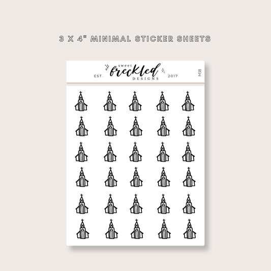 Minimalistic Mini Church Stickers