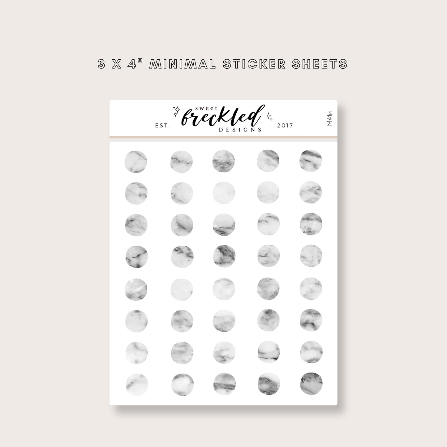 Minimalistic Mini Circle Stickers (Marbled)