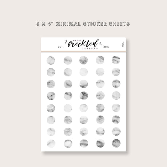 Minimalistic Mini Circle Stickers (Marbled)