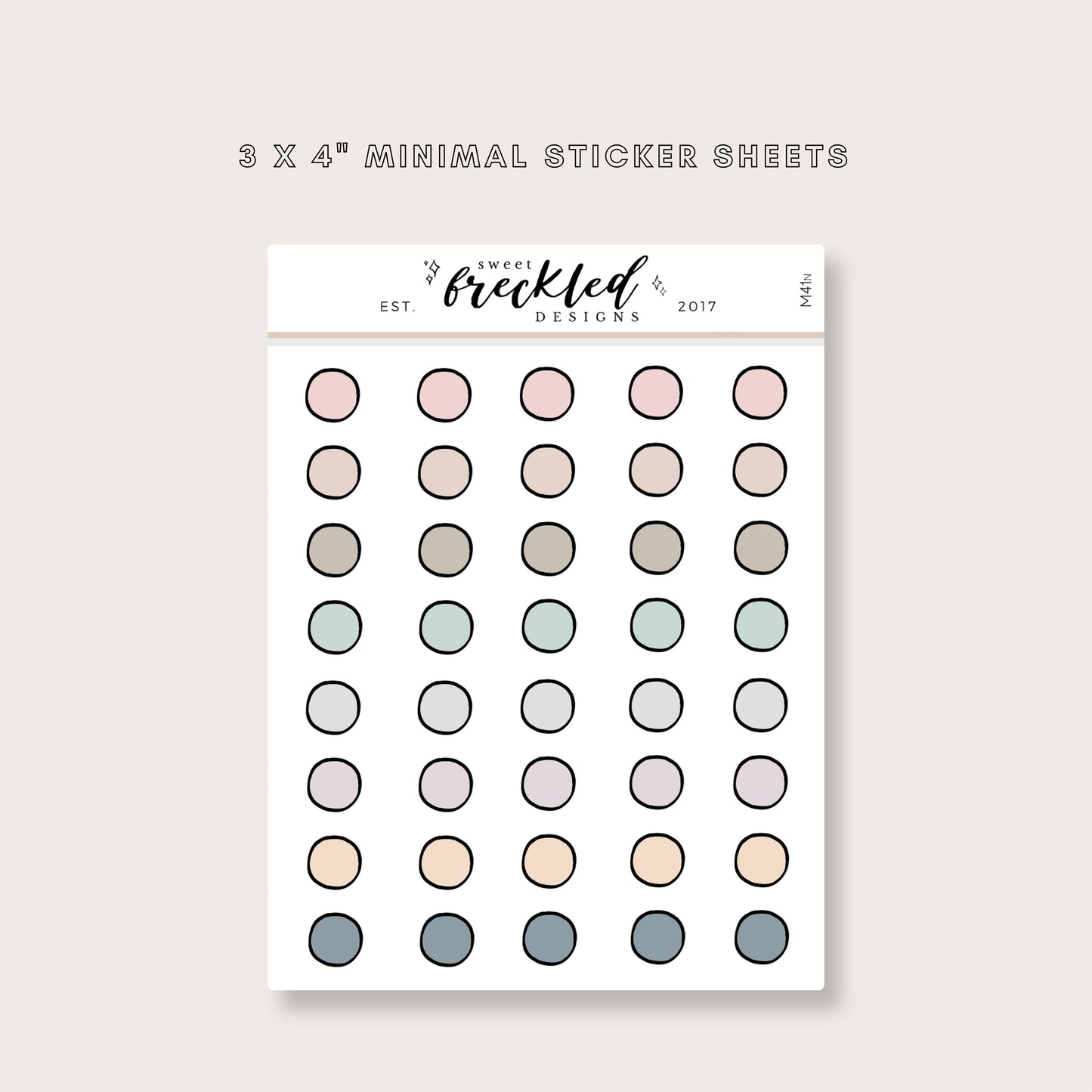 Minimalistic Mini Circle Stickers (3 Colors Available)