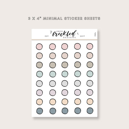 Minimalistic Mini Circle Stickers (3 Colors Available)