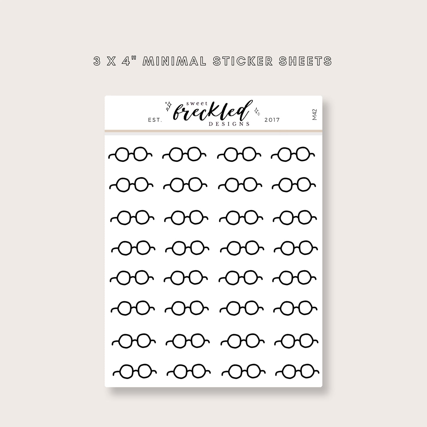 Minimalistic Mini Glasses Stickers