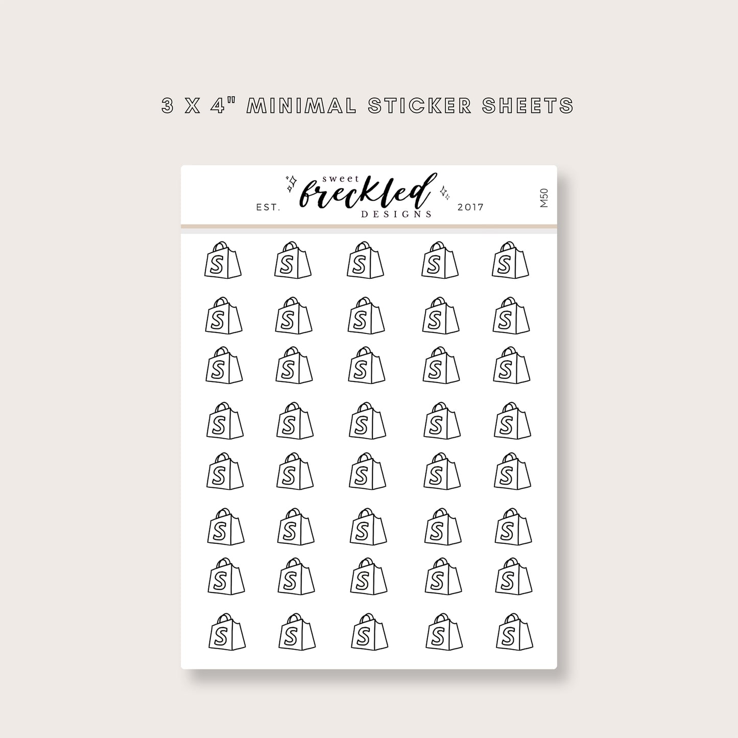 Minimalistic Mini Shopify Stickers