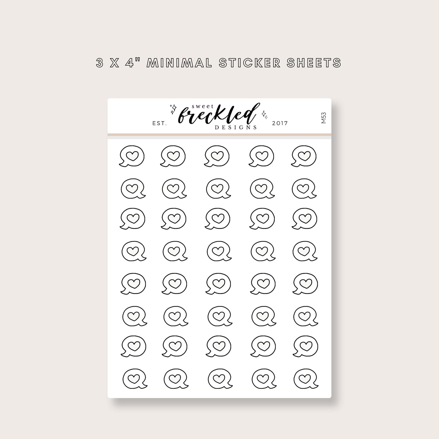 Minimalistic Mini Heart Bubble Stickers