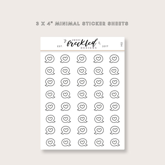 Minimalistic Mini Heart Bubble Stickers