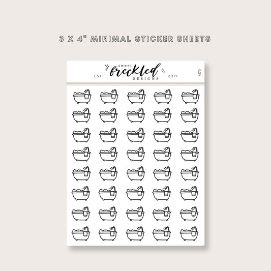 Minimalistic Mini Bathtub Stickers