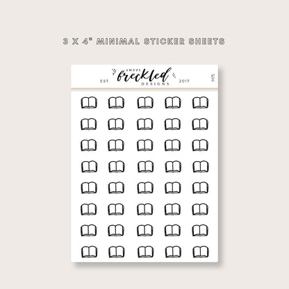 Minimalistic Mini Book Stickers (2 Style Options)