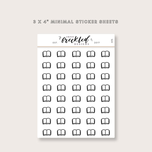 Minimalistic Mini Book Stickers (2 Style Options)