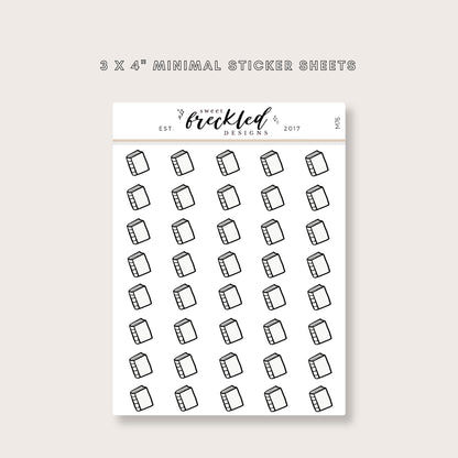 Minimalistic Mini Book Stickers (2 Style Options)