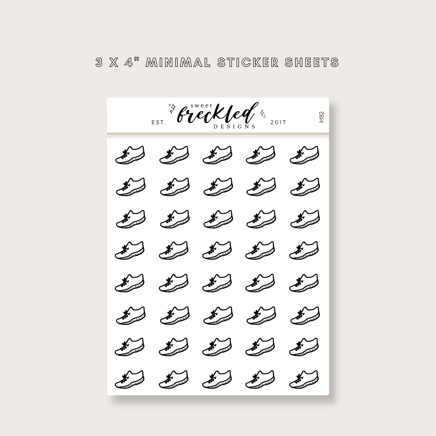 Minimalistic Mini Running Shoes Cardio Stickers