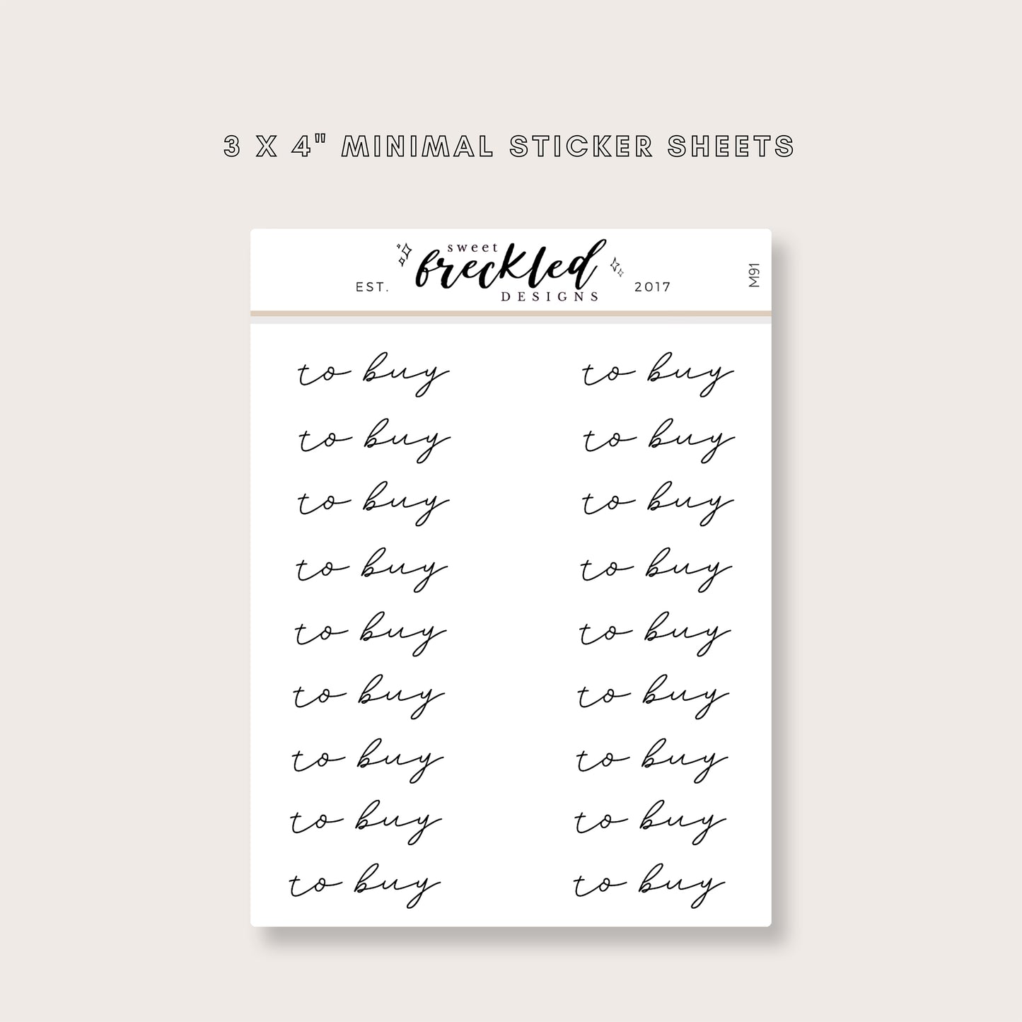 Minimalistic Script "To Buy" Stickers