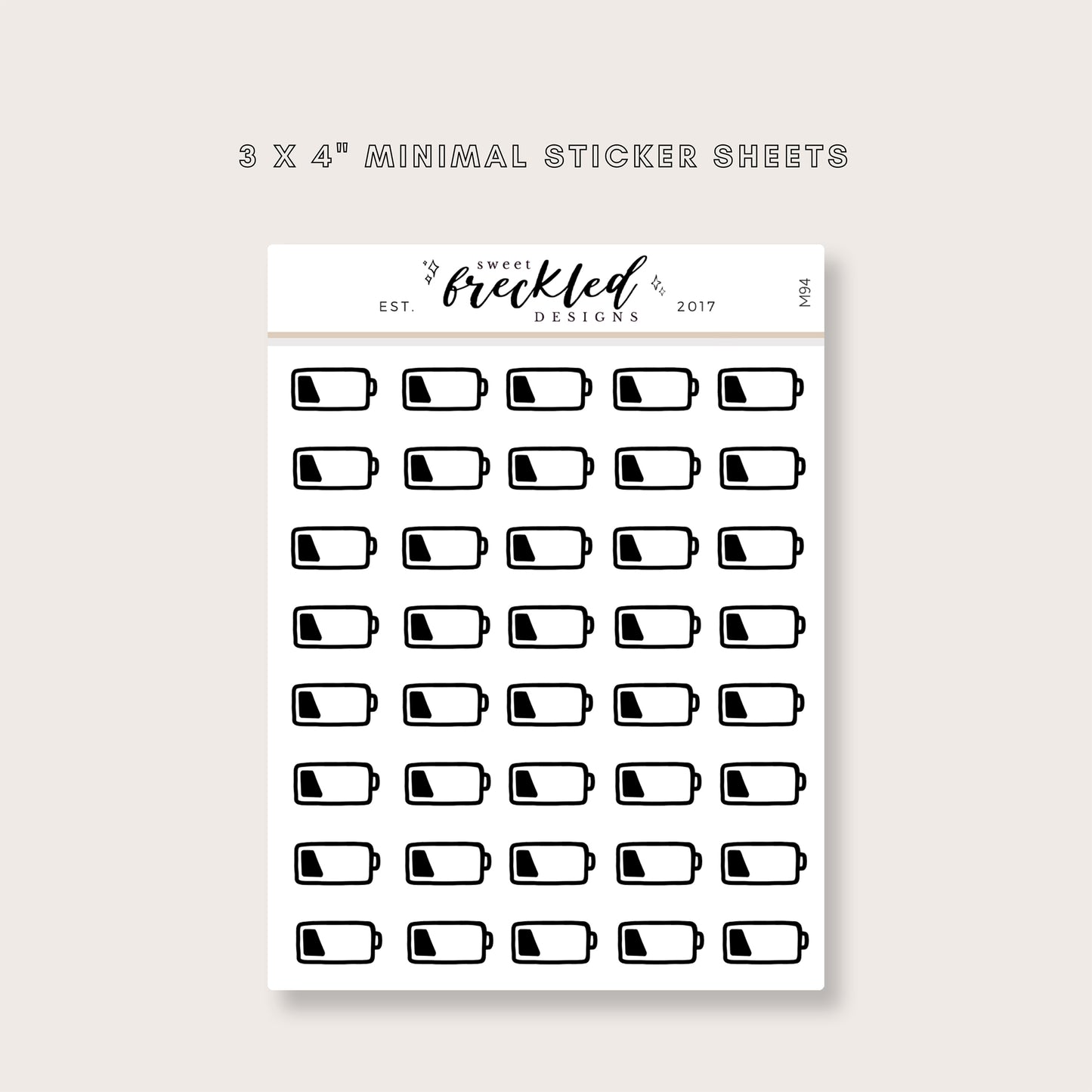 Minimalistic Mini Low Battery Stickers