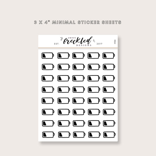 Minimalistic Mini Low Battery Stickers