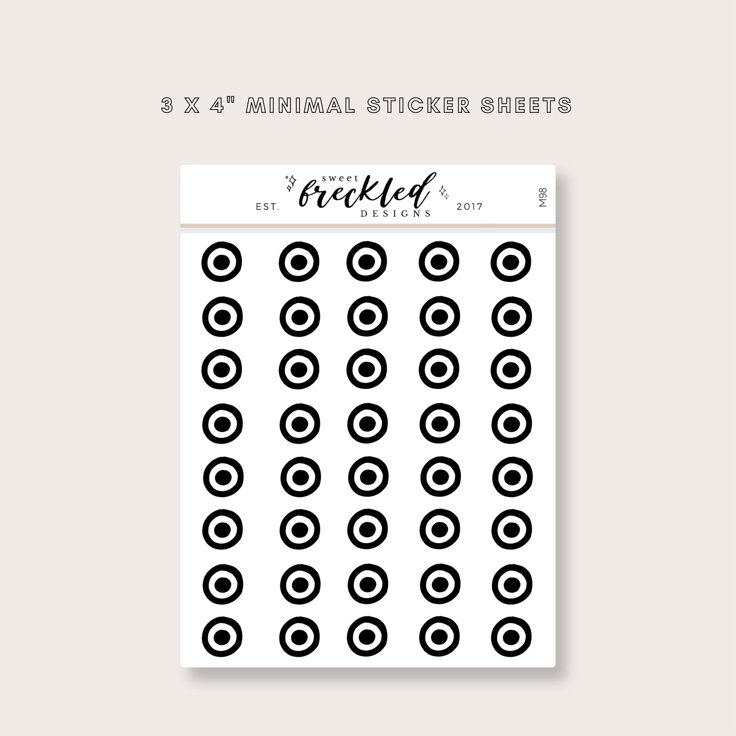 Target Sticker Man Minimalistic Mini Target Stickers – Soft Paper Studio