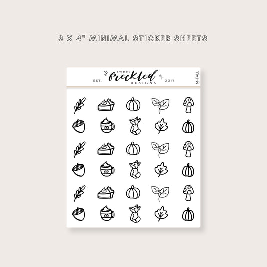 Minimalistic Mini Fall Seasonal Stickers